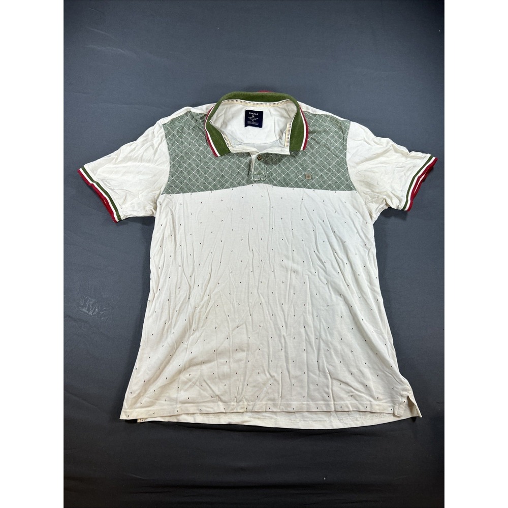 Turtle white and green short-sleeve cotton polo shirt Size 44